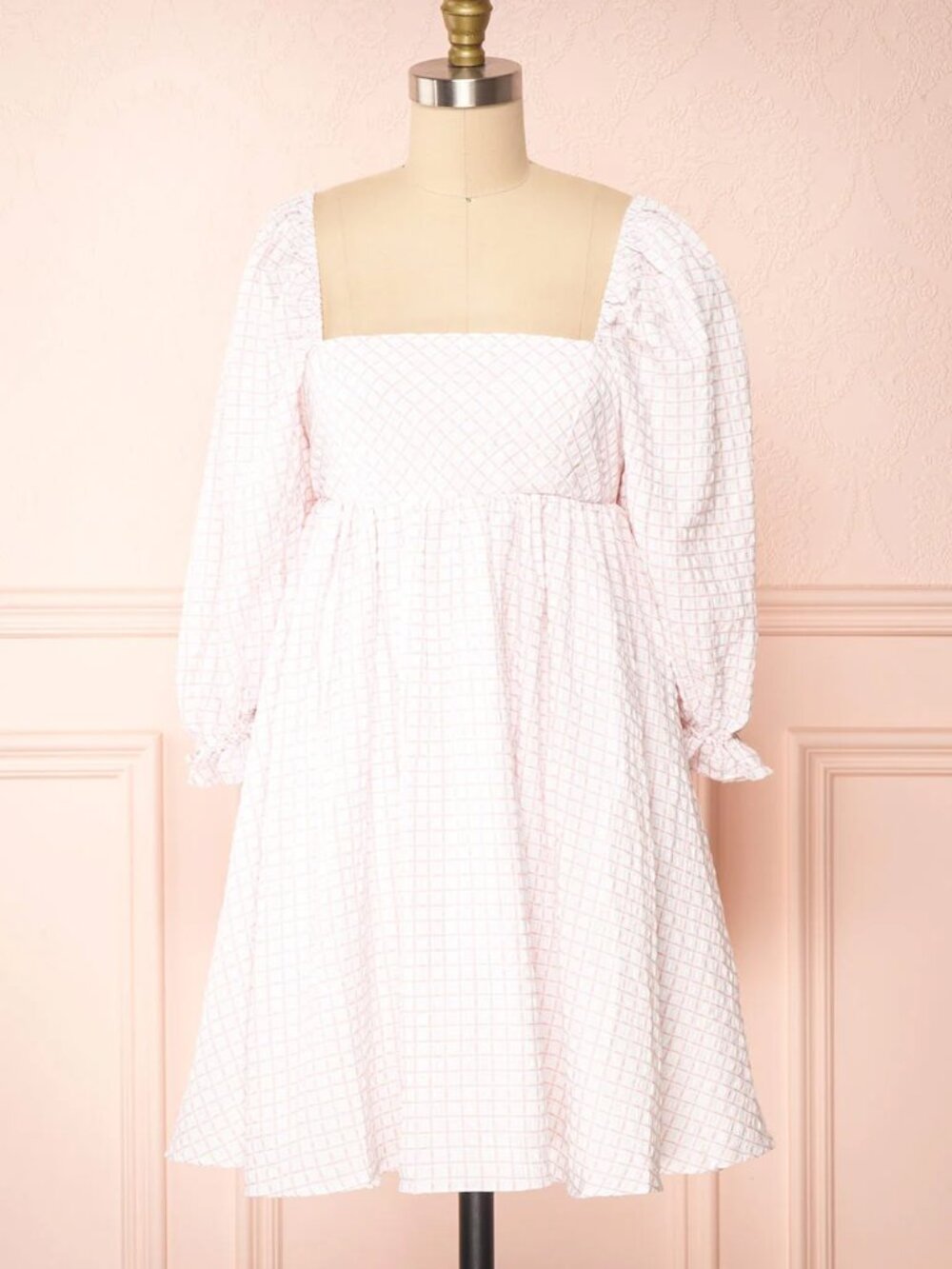 Storia Plaid Malyne Empire Waist Babydoll Dress Boutique 1861 Coquette SML